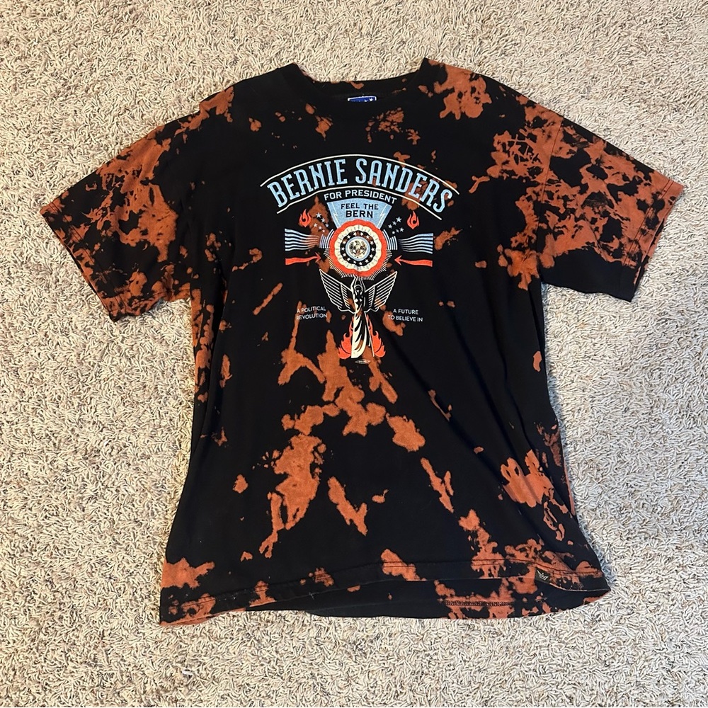 XL Custom Bleach Dye Bernie Sanders for President USA Tee 🇺🇸
